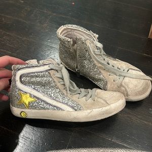 Golden goose kids sneakers slides size 33 silver sparkly